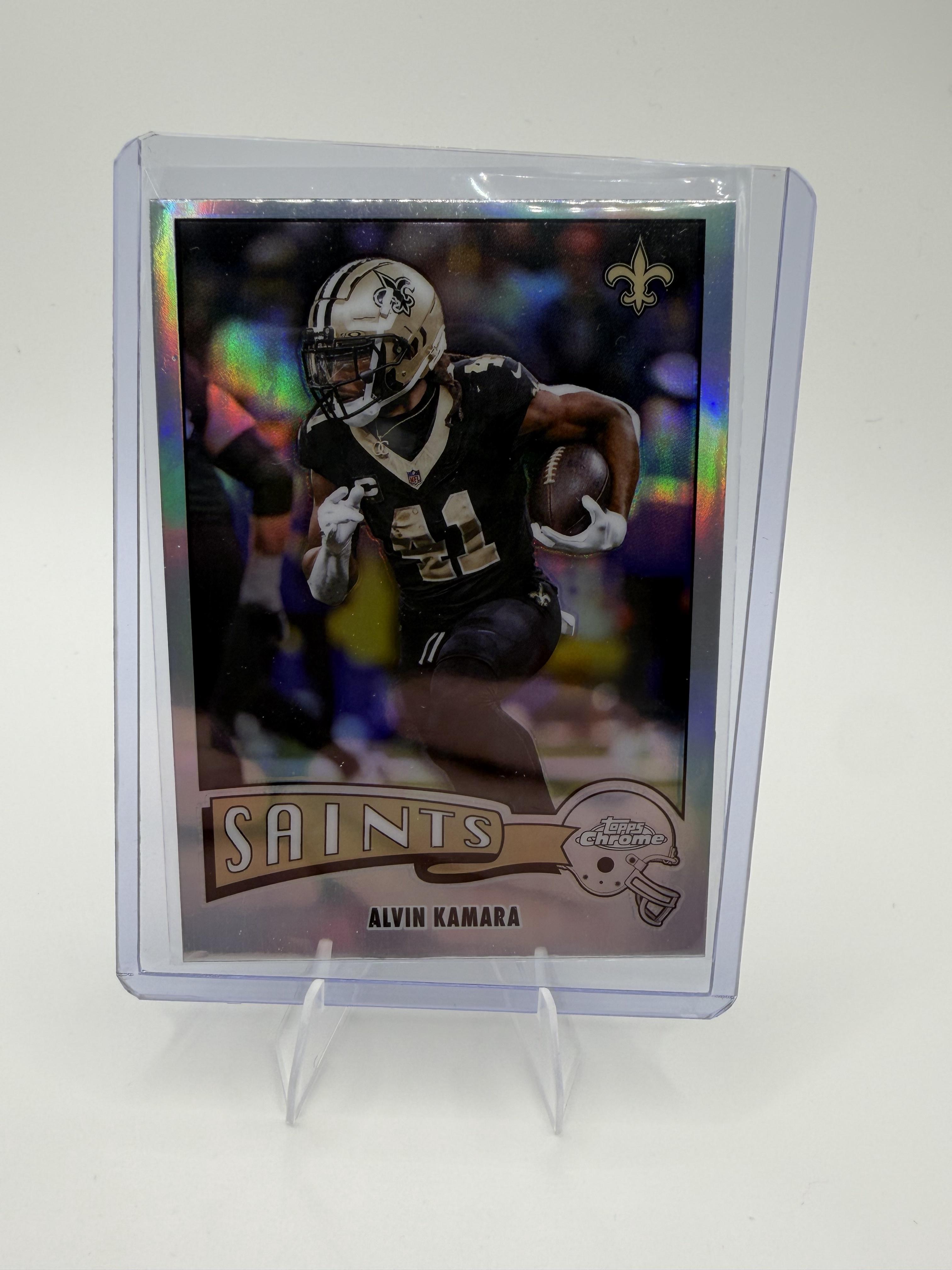 2025 Topps Chrome Alvin Kamara 1975 Topps Refractor #1975-24 Saints Parallel