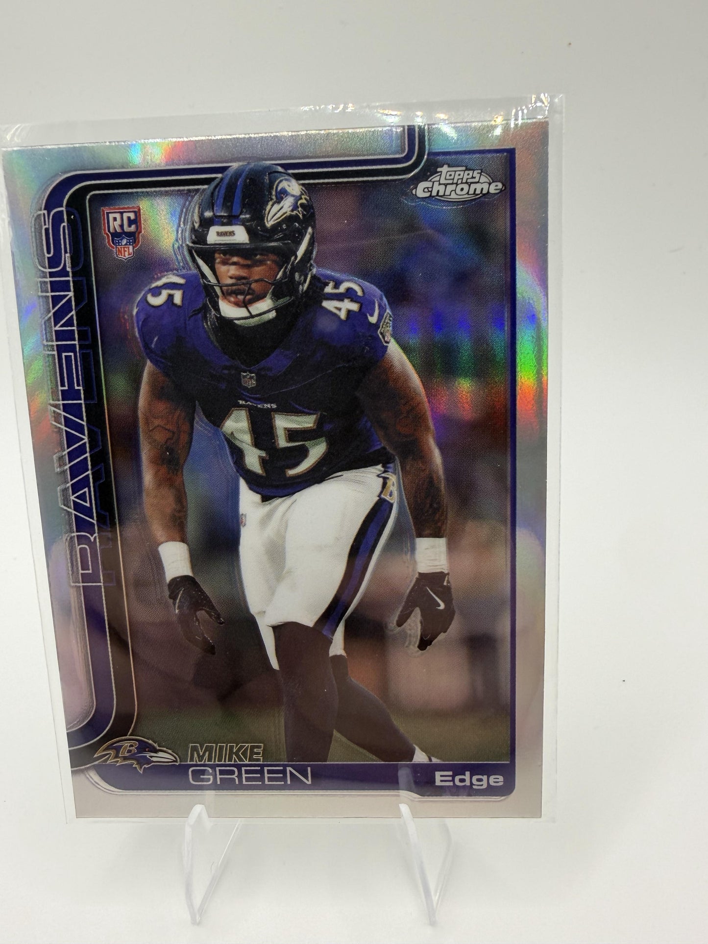 2025 Topps Chrome Mike Green Refractor RC #376 Baltimore Ravens Rookie