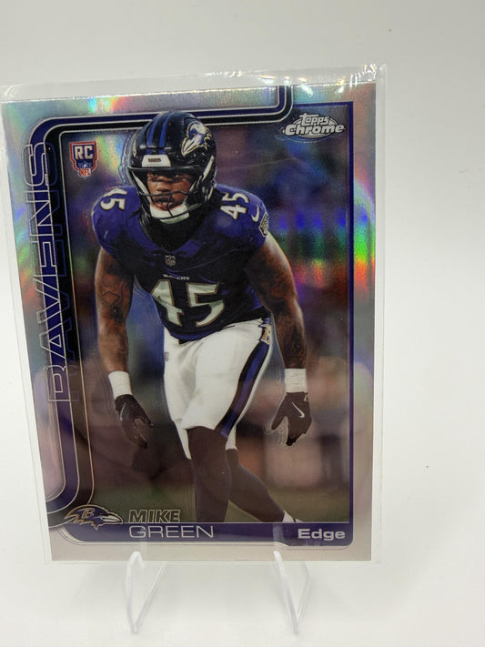 2025 Topps Chrome Mike Green Refractor RC #376 Baltimore Ravens Rookie