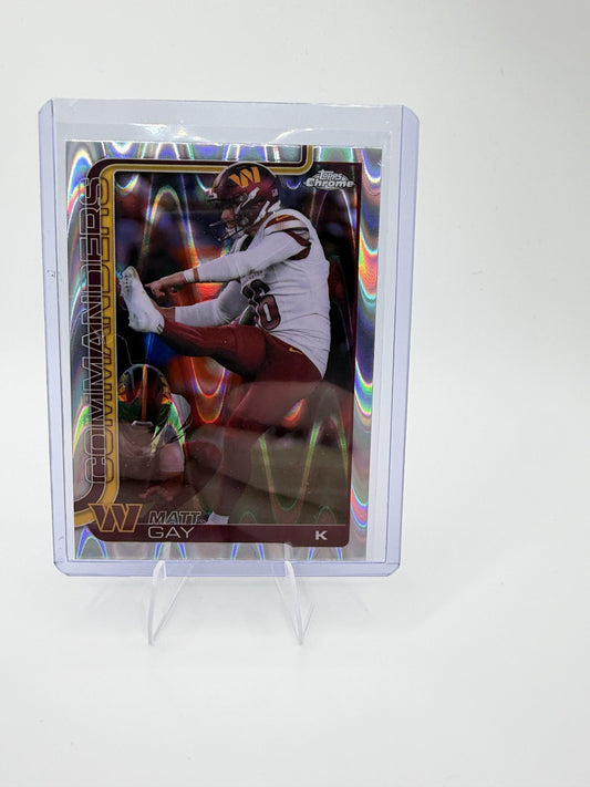2025 Topps Chrome Matt Gay RayWave Refractor #300 Commanders Retail Parallel