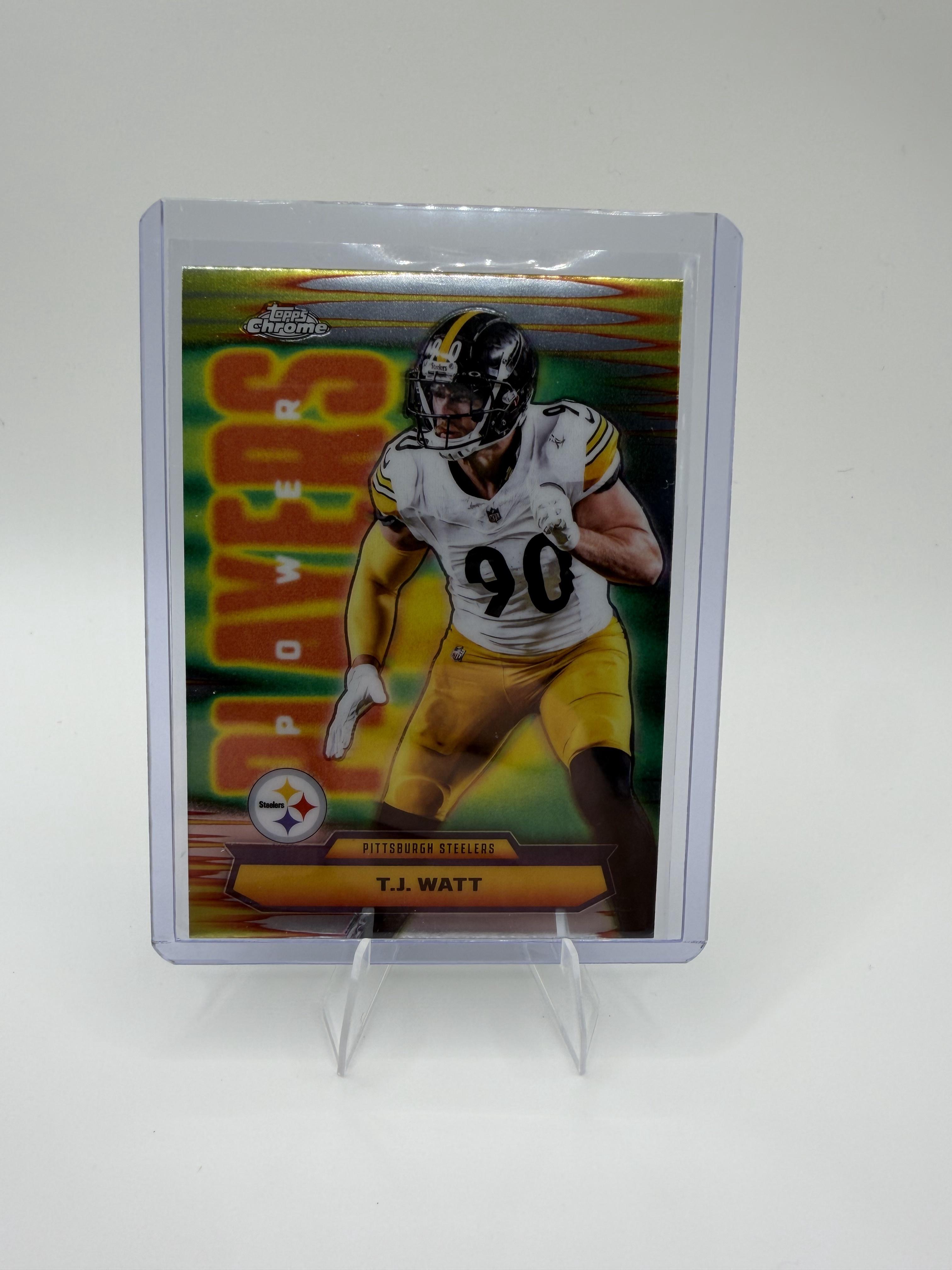 2025 Topps Chrome T.J. Watt Power Players Refractor #PP-39 Steelers