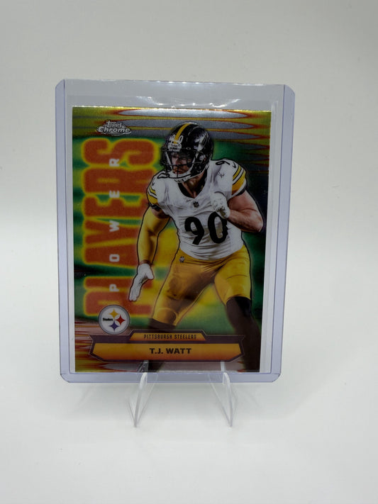 2025 Topps Chrome T.J. Watt Power Players Refractor #PP-39 Steelers