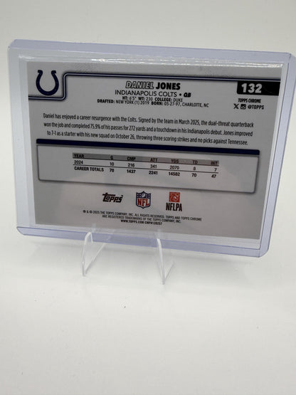 2025 Topps Chrome Daniel Jones Pulsar Refractor #132 Colts Hanger Exclusive