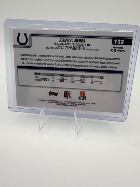 2025 Topps Chrome Daniel Jones Pulsar Refractor #132 Colts Hanger Exclusive