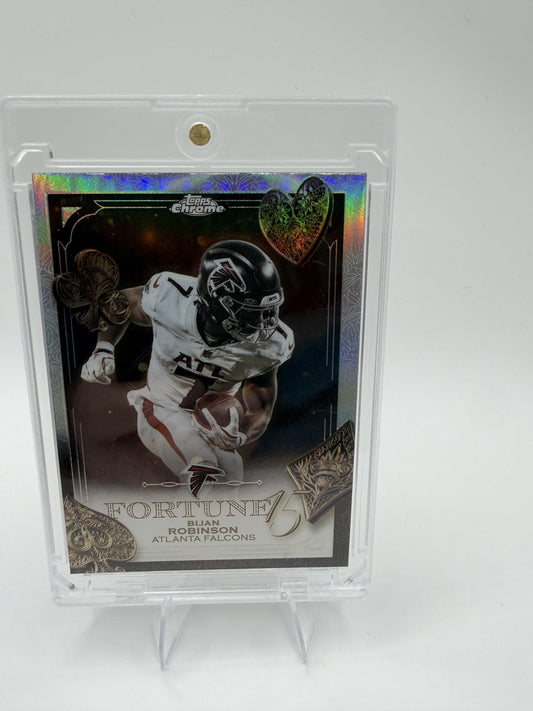 2025 Topps Chrome Bijan Robinson Fortune 15 Refractor #F15-14 Falcons