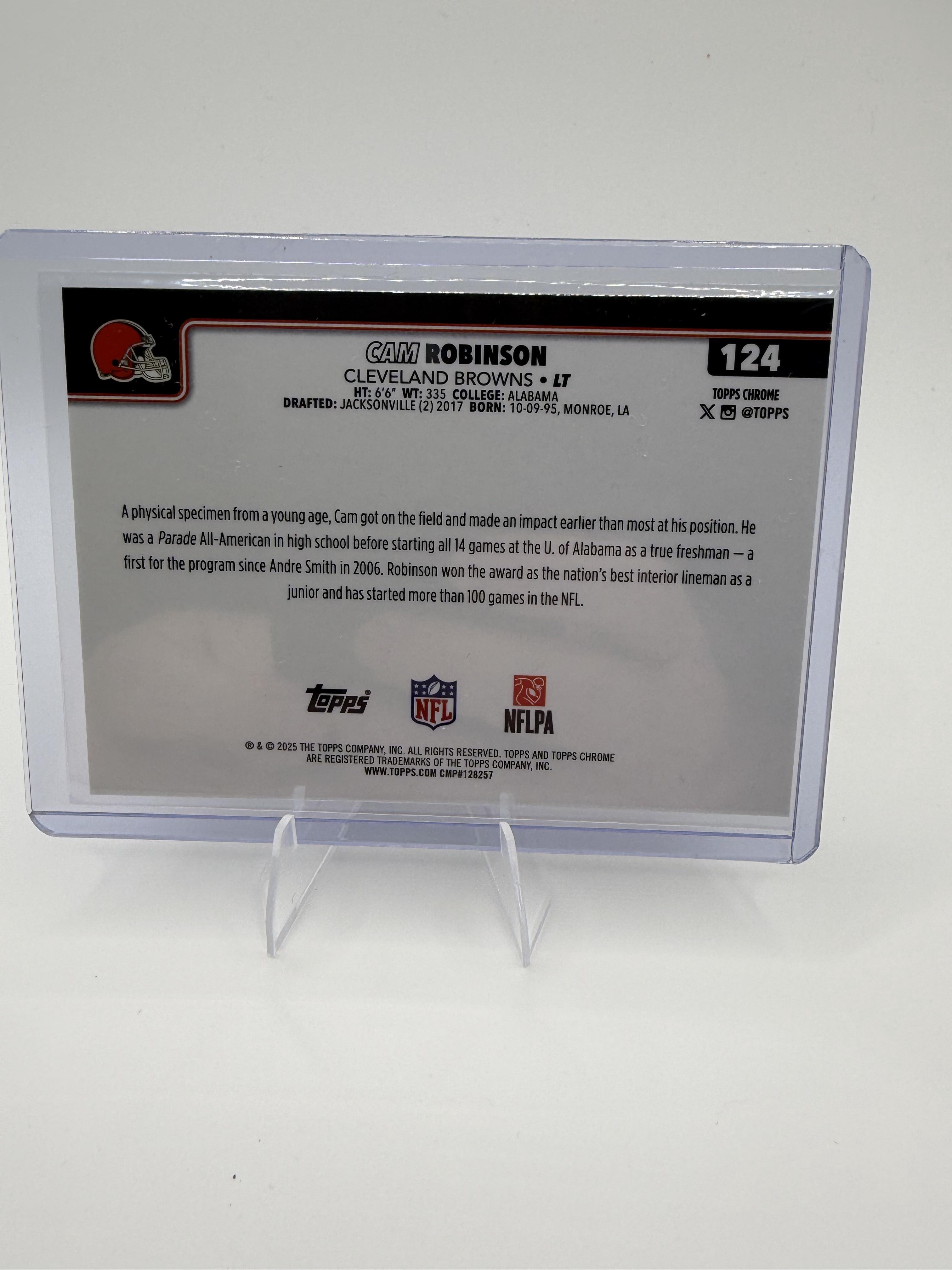 2025 Topps Chrome Cam Robinson Pulsar Refractor #124 Cleveland Browns
