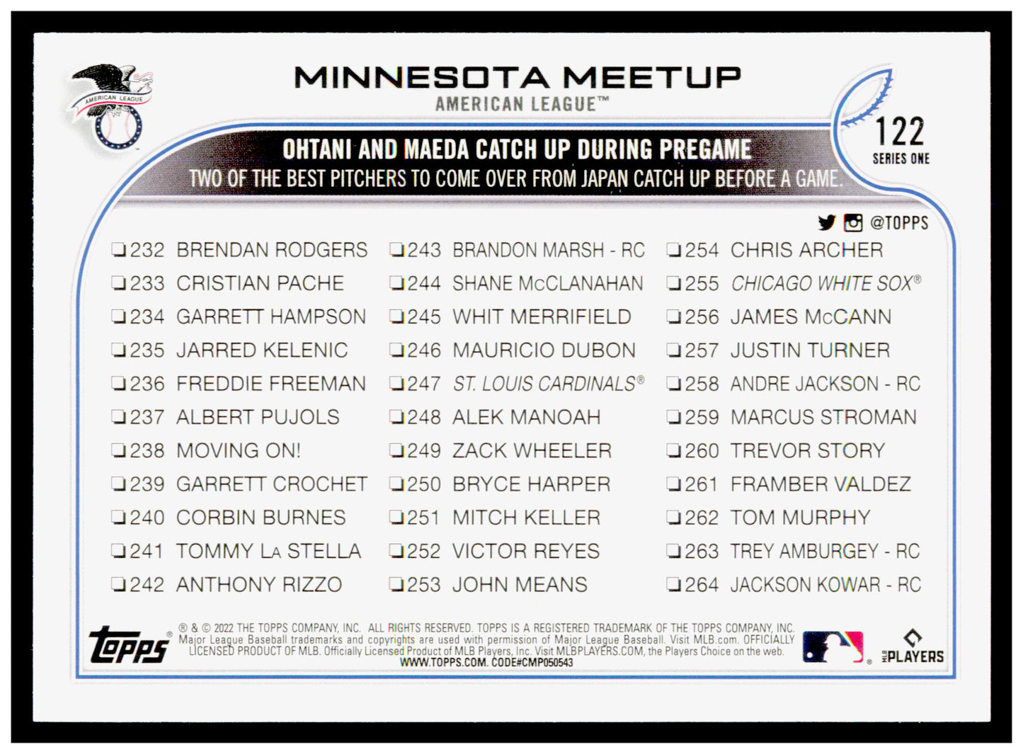 2022 Topps Minnesota Meetup Card #122