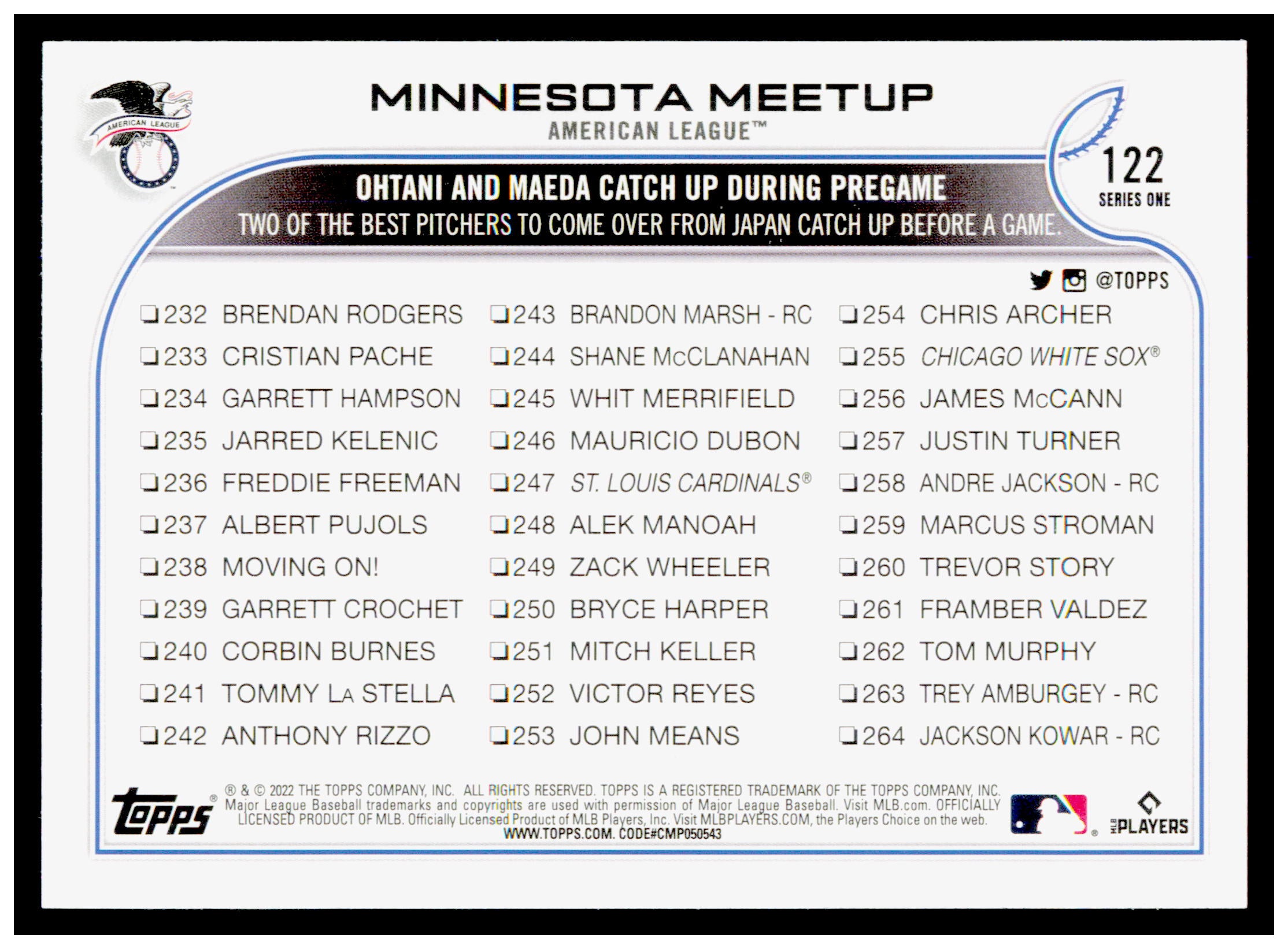 2022 Topps Minnesota Meetup Card #122
