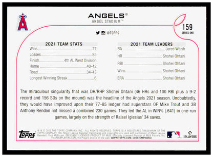 2022 Topps Los Angeles Angels Card 582 Montgomery Los Angeles Angels #159
