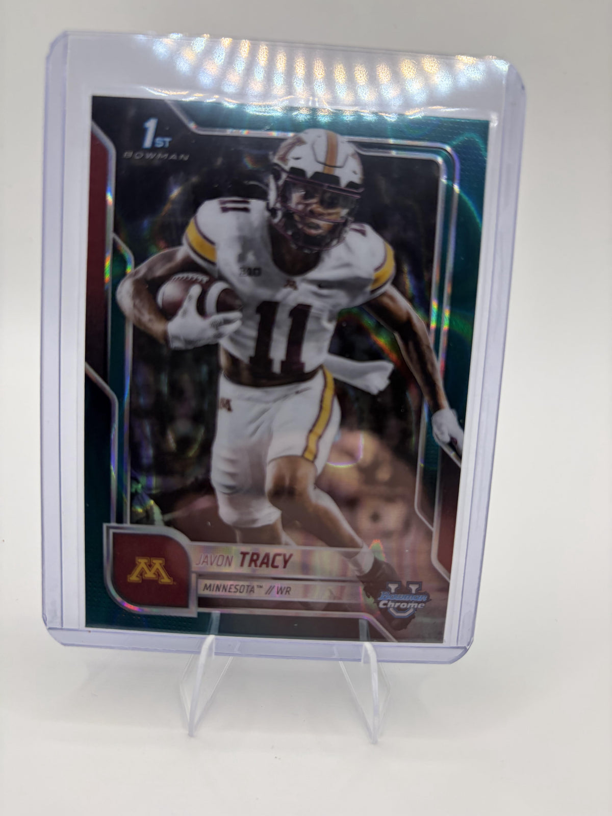 2025 Bowman University Javon Tracy 1st Teal Lava Refractor Minnesota Gophers