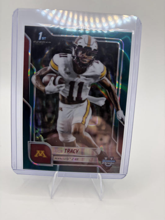 2025 Bowman University Javon Tracy 1st Teal Lava Refractor Minnesota Gophers