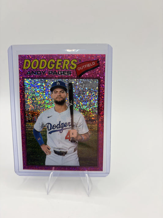 2026 Topps Heritage Andy Pages Card Chrome Pink Sparkle Refractors  Dodgers