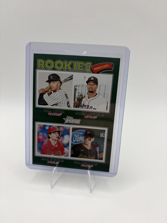 2026 Topps Heritage 2026 Rookie Shortstops Card Dark Green #374