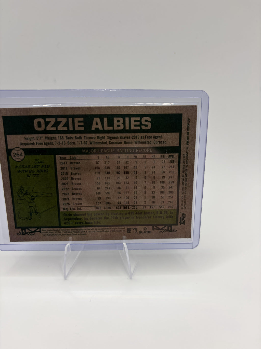 2026 Topps Heritage Ozzie Albies Card Chrome Refractors Atlanta Braves #264