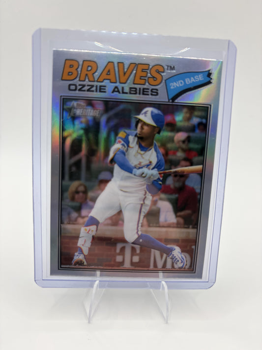2026 Topps Heritage Ozzie Albies Card Chrome Refractors Atlanta Braves #264