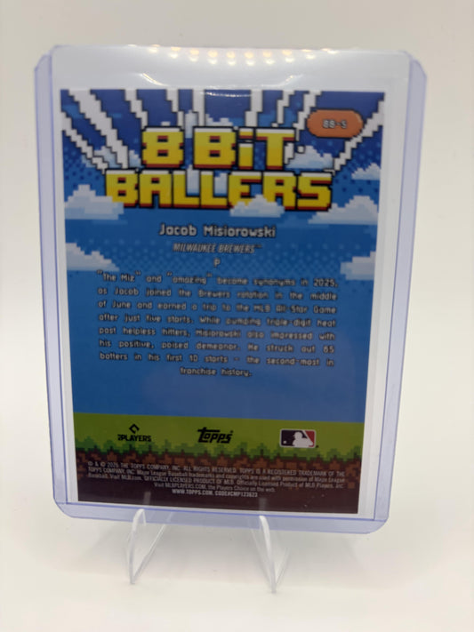 2026 Topps Jacob Misiorowski Card 8 Bit Ballers Milwaukee Brewers #8B-5