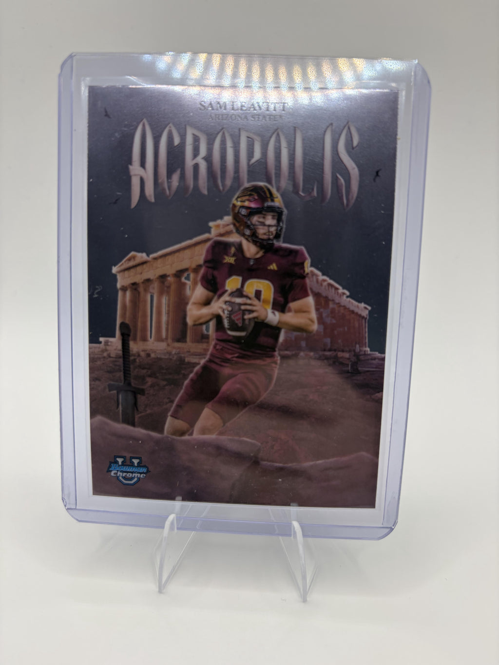 2025 Bowman University Chrome Sam Leavitt Card Acropolis Arizona State #A-8