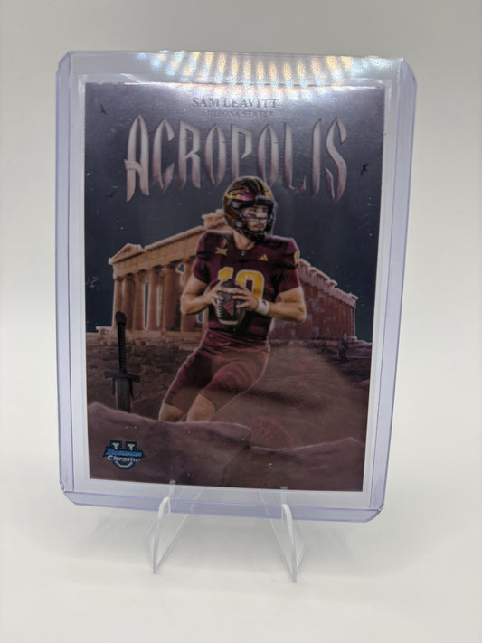 2025 Bowman University Chrome Sam Leavitt Card Acropolis Arizona State #A-8