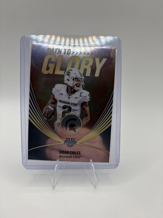 2025 Bowman University Chrome Aidan Chiles Card Path to Glory Michigan State