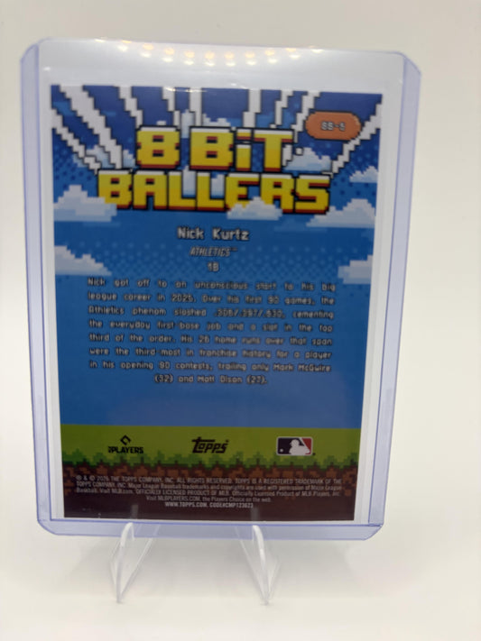 2026 Topps Nick Kurtz Card 8 Bit Ballers Athletics #8B-6
