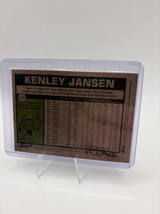 2026 Topps Heritage Burgundy Sparkle Kenley Jansen Angels #229