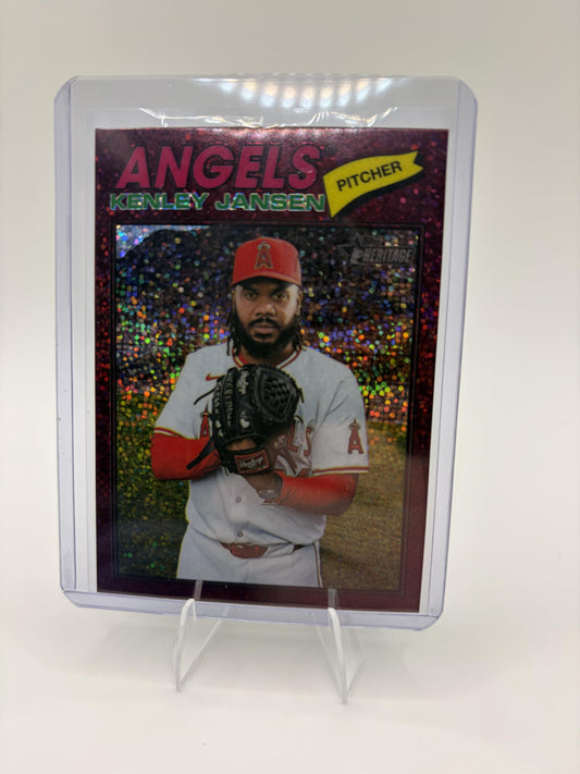2026 Topps Heritage Burgundy Sparkle Kenley Jansen Angels #229