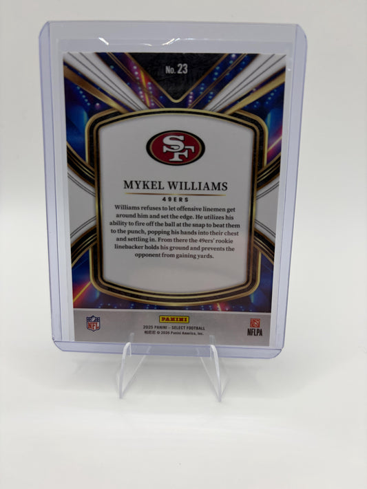 2025 Panini Select Mykel Williams Card Select Future San Francisco 49ers #23