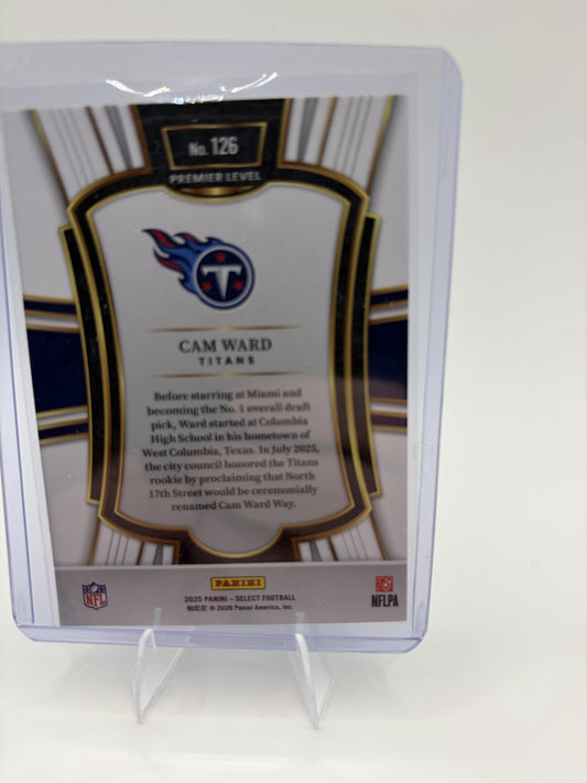 2025 Panini Select Cam Ward Card RC Tennessee Titans #126 Premier Level