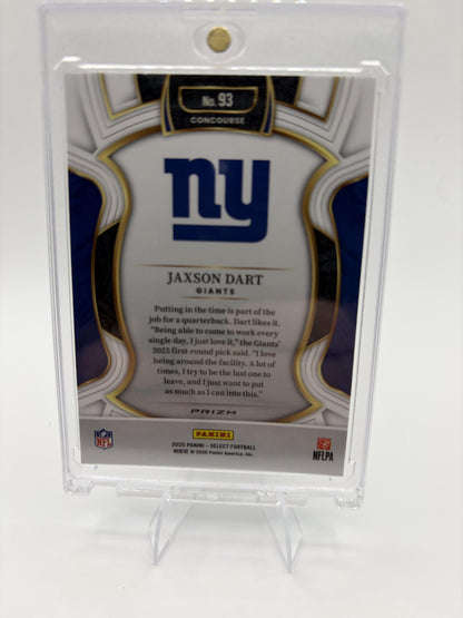 2025 Panini Select Jaxson Dart Card Silver Prizm RC New York Giants #93