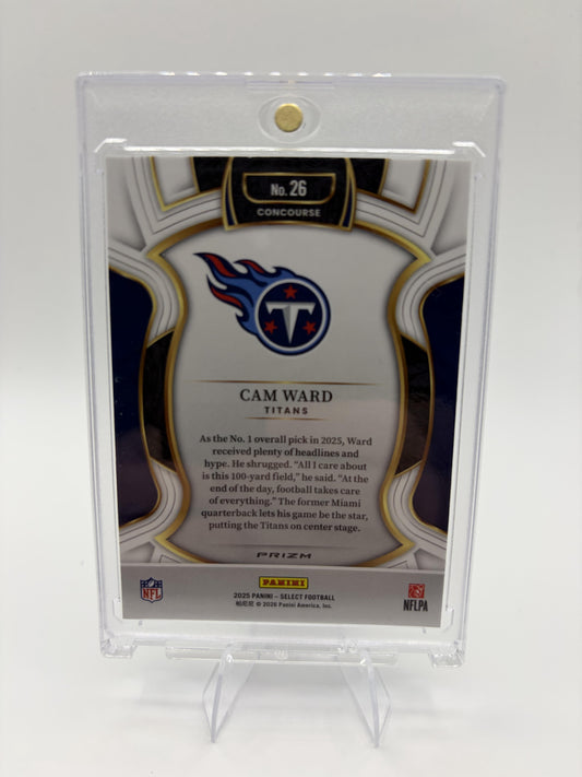 2025 Panini Select Cam Ward Card Black and Green Prizm Shock Titans #26