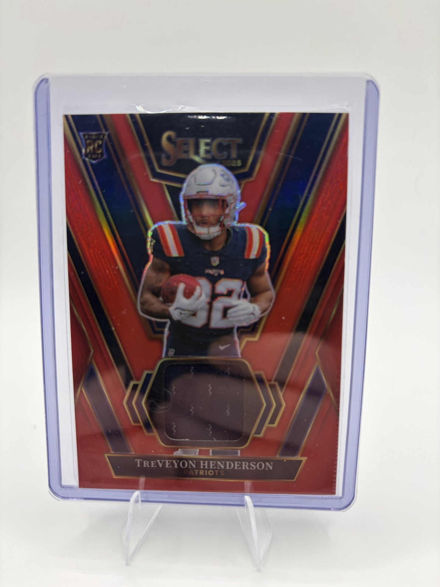 2025 Panini Select TreVeyon Henderson Card Rookie Swatches Red Prizm  Patriots