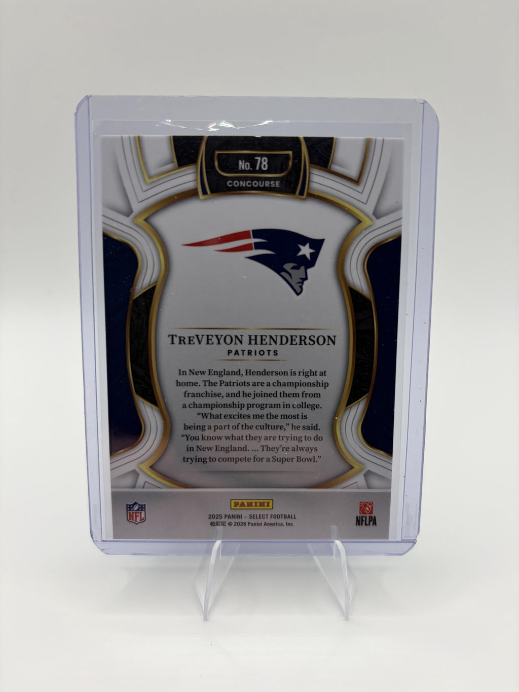2025 Panini Select TreVeyon Henderson Concourse RC #78 Patriots Rookie