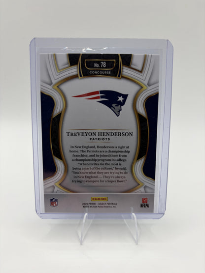 2025 Panini Select TreVeyon Henderson Concourse RC #78 Patriots Rookie