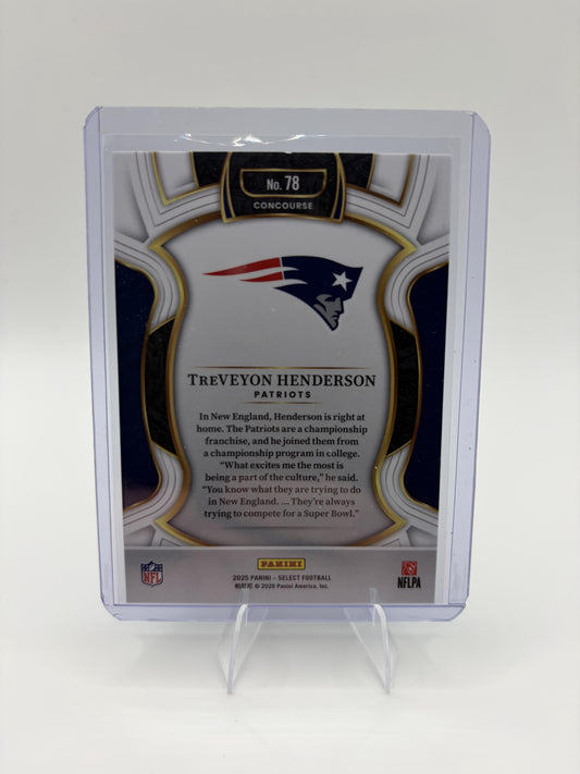 2025 Panini Select TreVeyon Henderson Concourse RC #78 Patriots Rookie