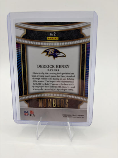 2025 Panini Select Derrick Henry Numbers Insert #2 Baltimore Ravens