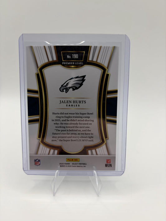 2025 Panini Select Jalen Hurts Card Philadelphia Eagles #190