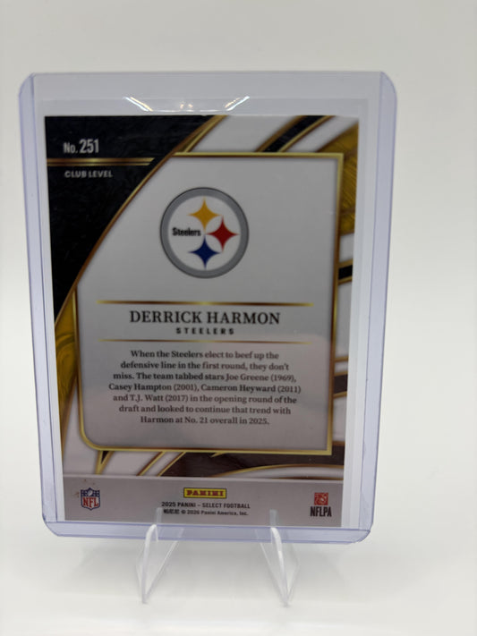 2025 Panini Select Derrick Harmon Card Pittsburgh Steelers #251