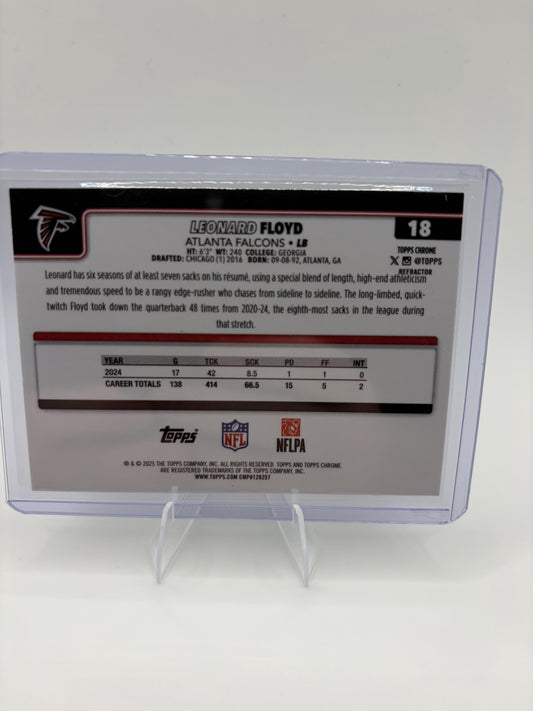 2025 Topps Chrome Leonard Floyd  Refractor #18 Atlanta Falcons