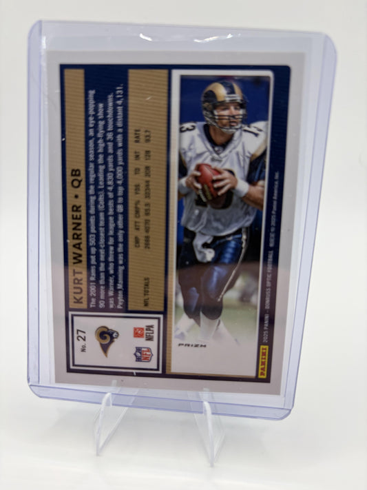 2025 Donruss Optic Kurt Warner Silver Holo Prizm #27 Rams HOF Legend