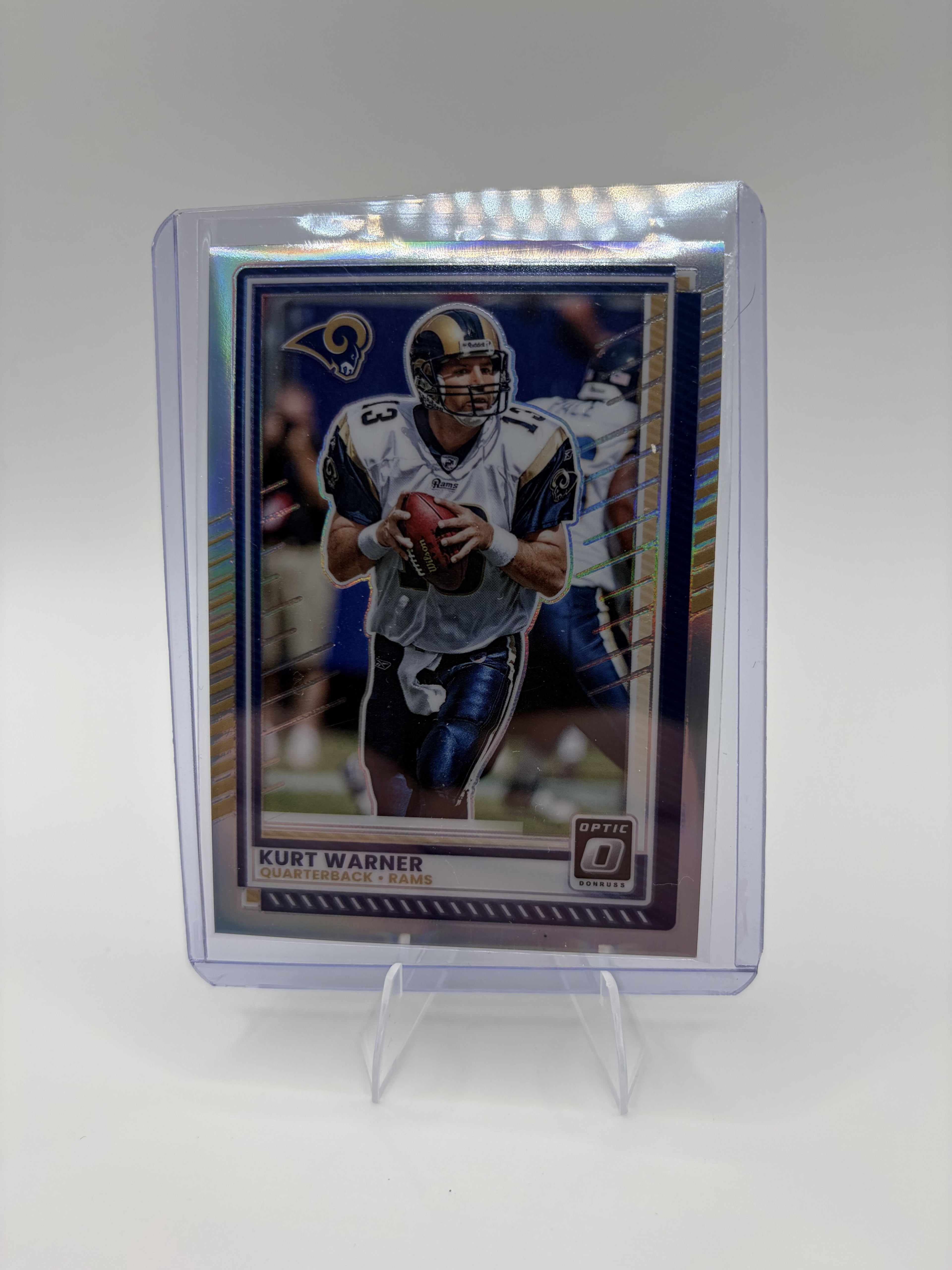 2025 Donruss Optic Kurt Warner Silver Holo Prizm #27 Rams HOF Legend