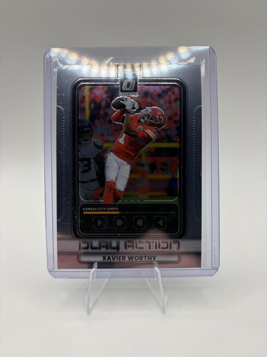 2025 Donruss Optic Xavier Worthy Card Play Action Kansas City Chiefs #3