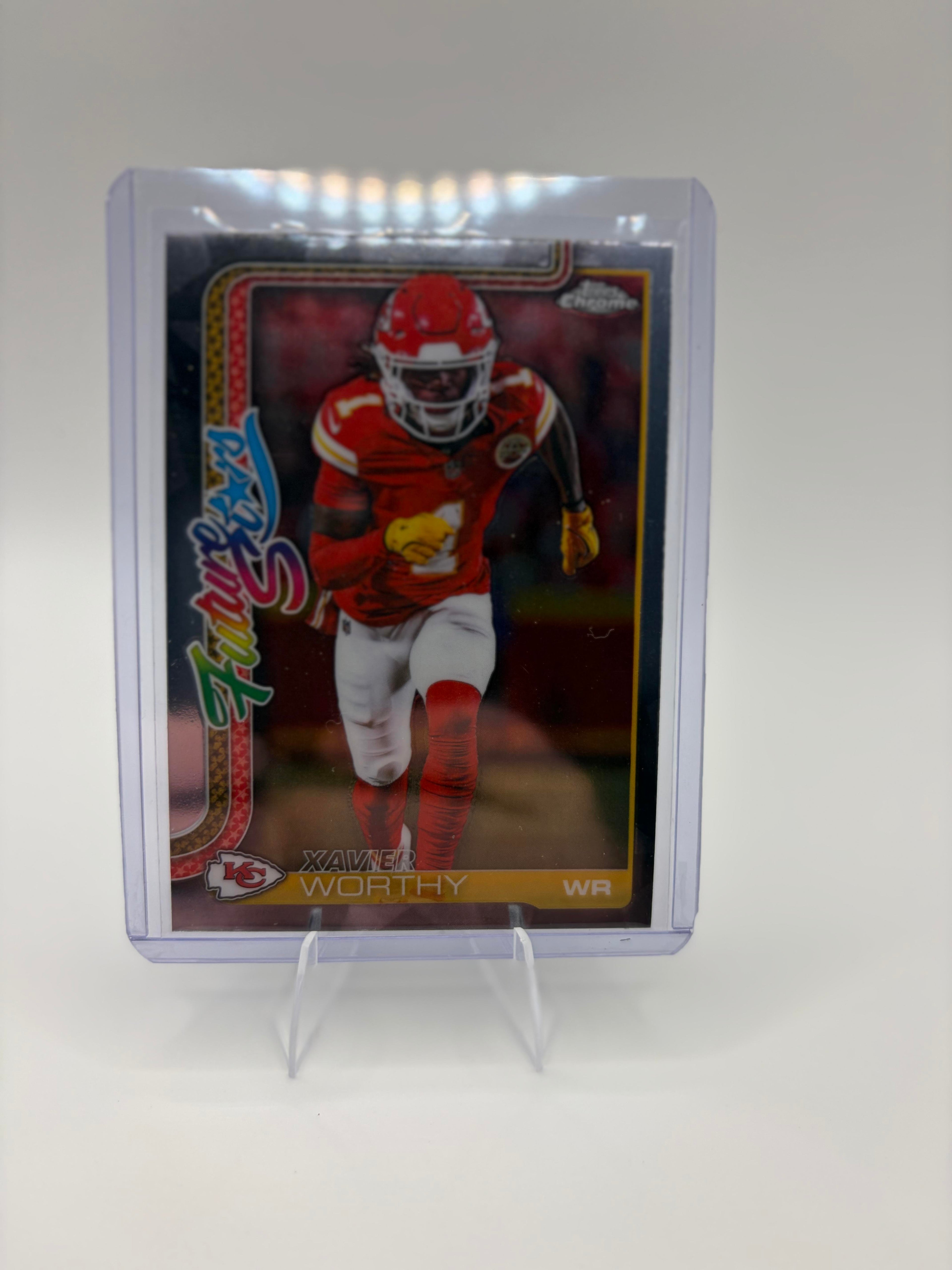 2025 Topps Chrome Xavier Worthy Future Stars Refractor FS-5 Chiefs RC