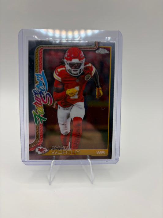2025 Topps Chrome Xavier Worthy Future Stars Refractor FS-5 Chiefs RC
