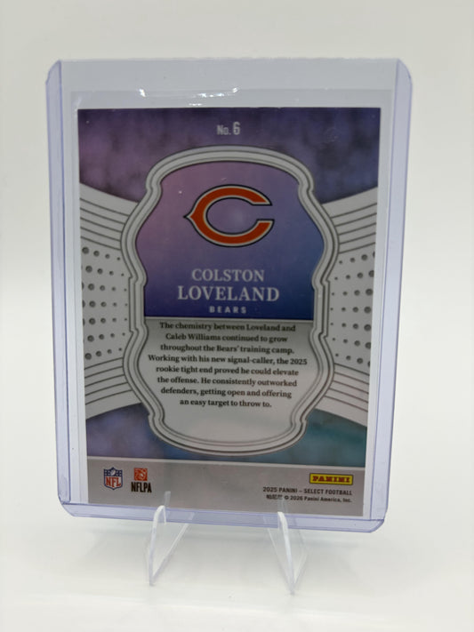 2025 Panini Select Colston Loveland Card Select Certified Rookies  Bears #6