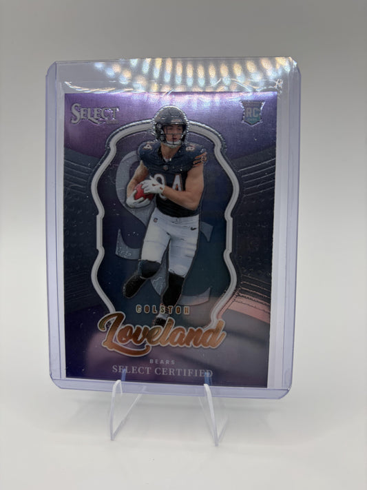 2025 Panini Select Colston Loveland Card Select Certified Rookies  Bears #6