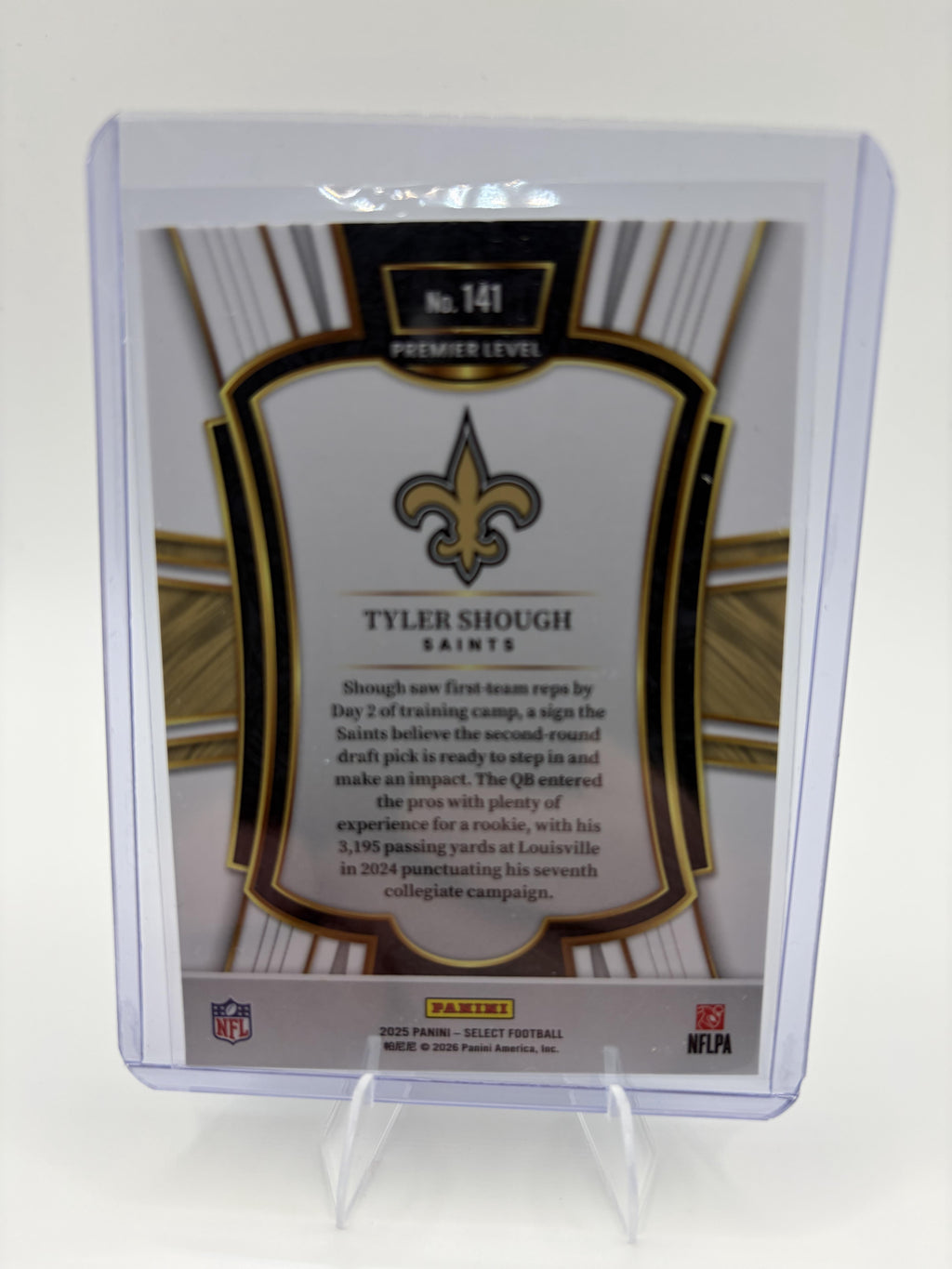 2025 Panini Select Tyler Shough Card Premier Level Saints #141
