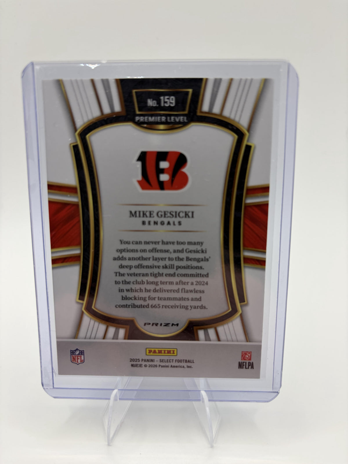 2025 Panini Select Mike Gesicki Card Black & Green Prizm Shock  Bengals