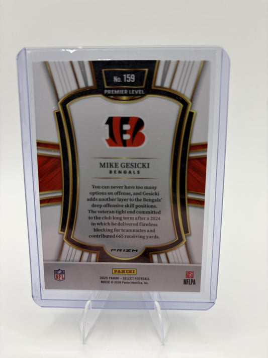 2025 Panini Select Mike Gesicki Card Black & Green Prizm Shock  Bengals