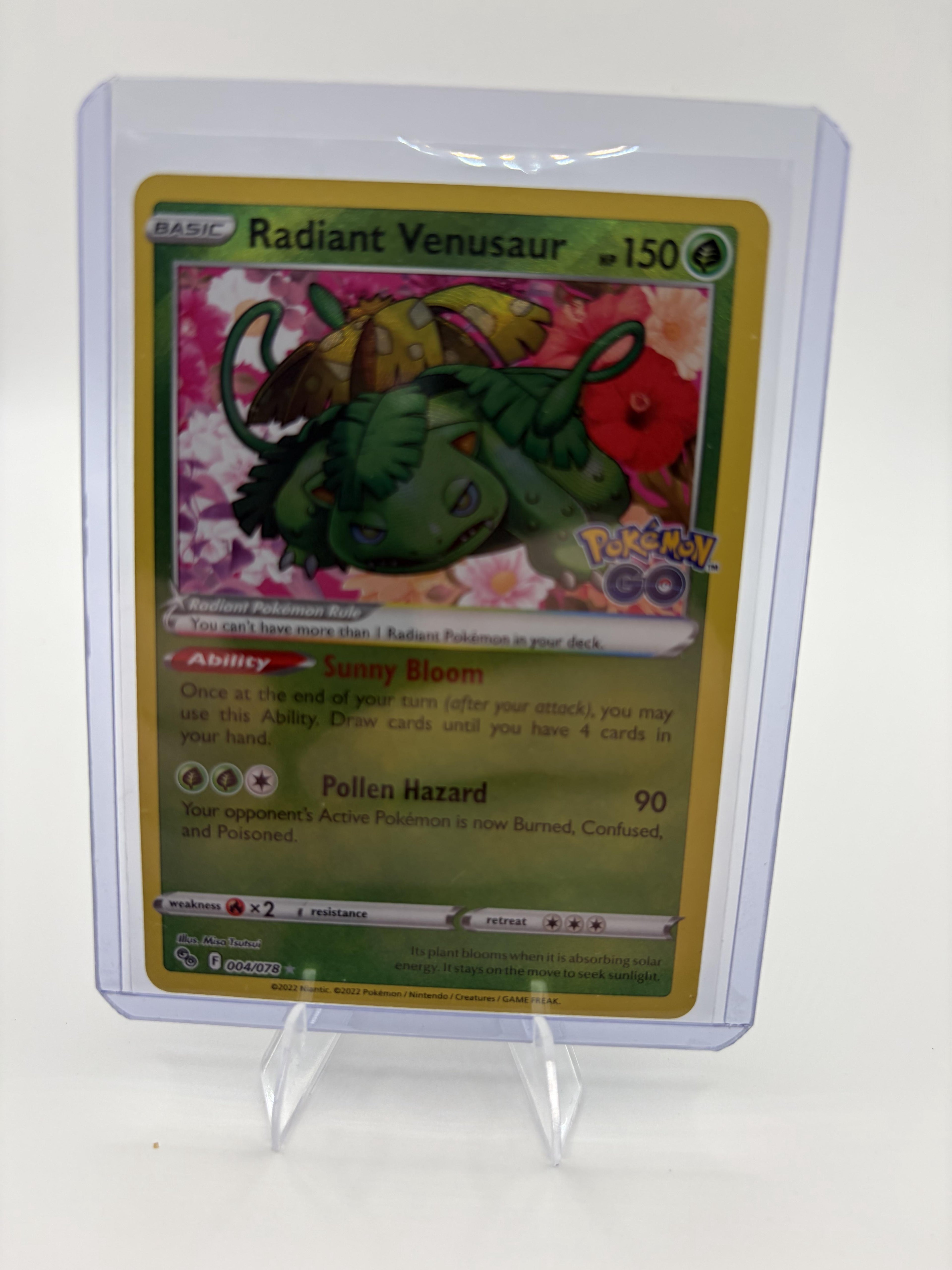 Radiant Venusaur 004/078 Pokemon GO Set TCG NM Radiant Rare Holo 150 HP
