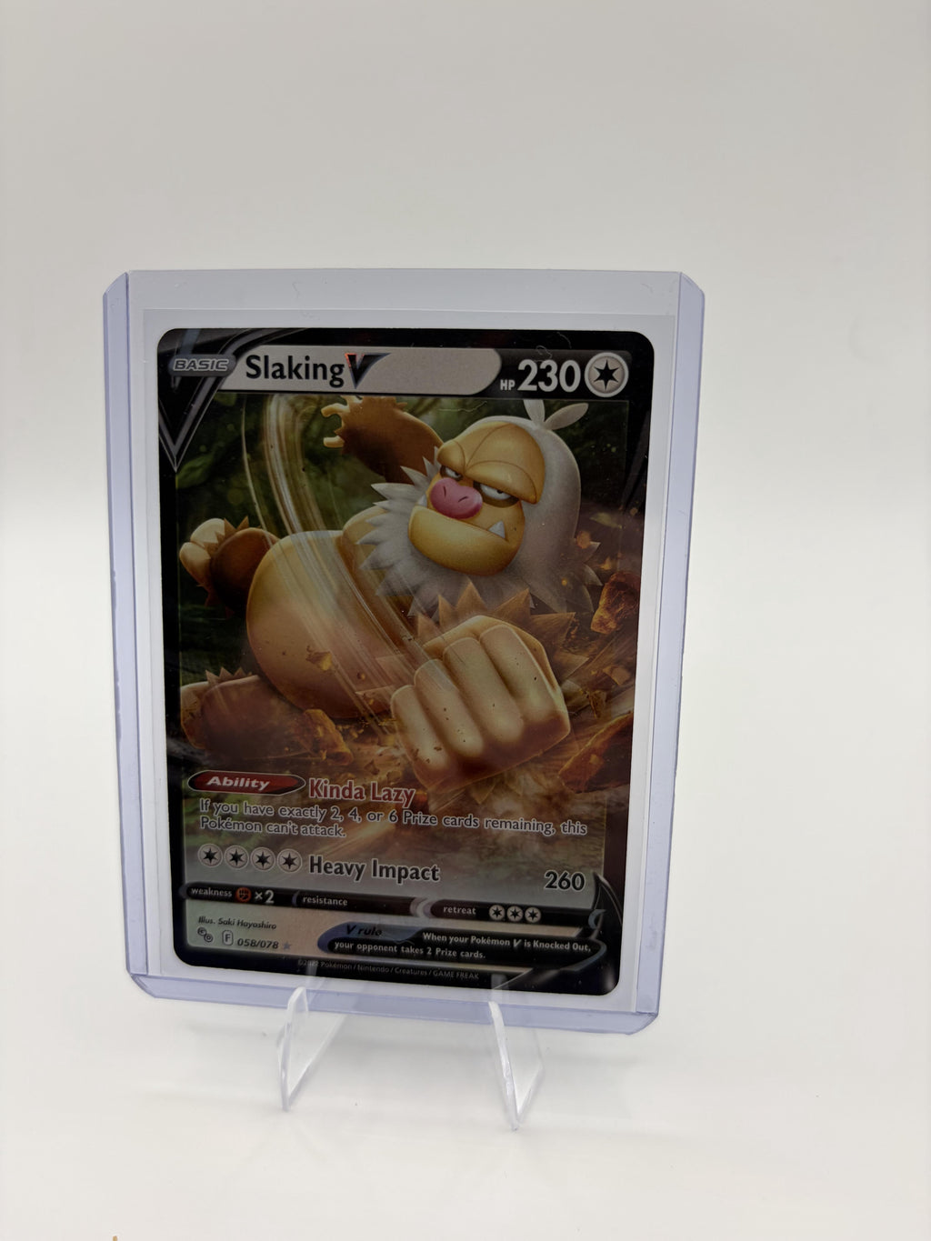 Slaking V 058/078 Pokemon GO Set TCG NM Holo Ultra Rare 230 HP